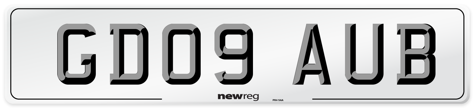 GD09 AUB Number Plate from New Reg